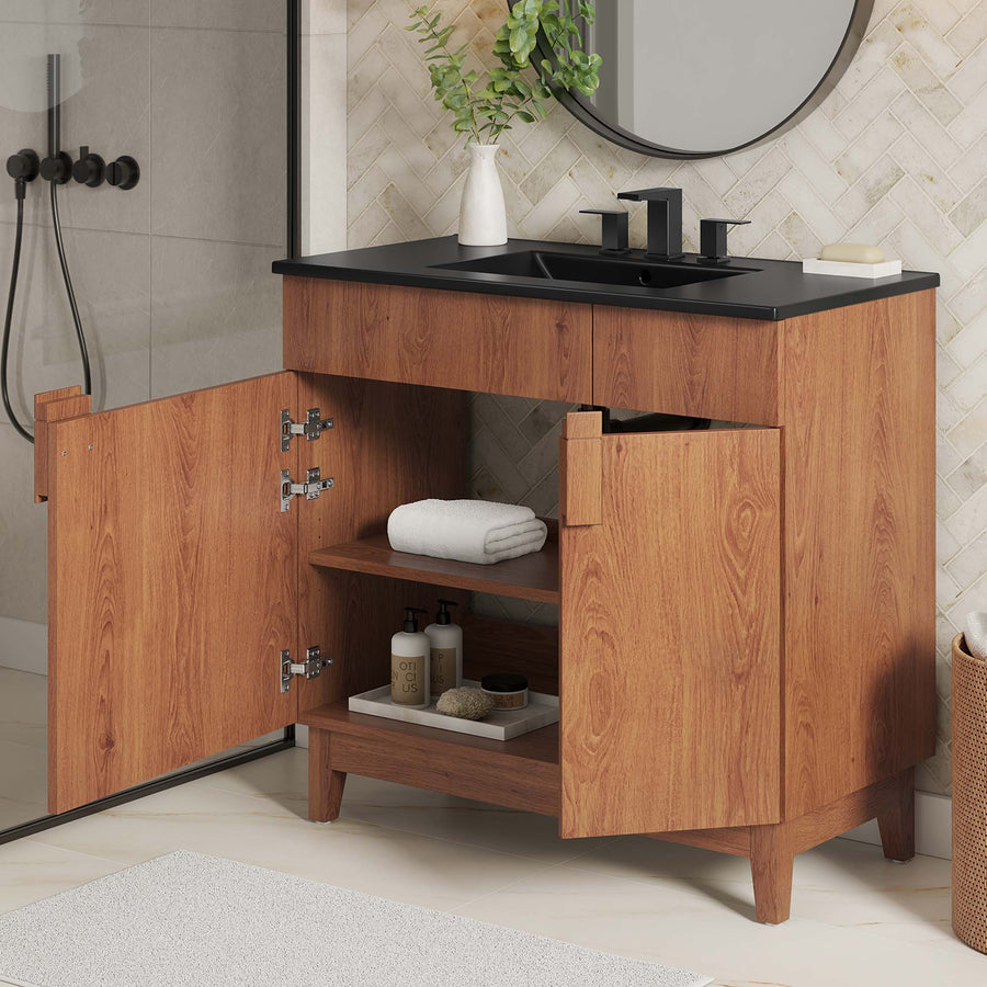 Summit 36" Bathroom Vanity in Black Walnut