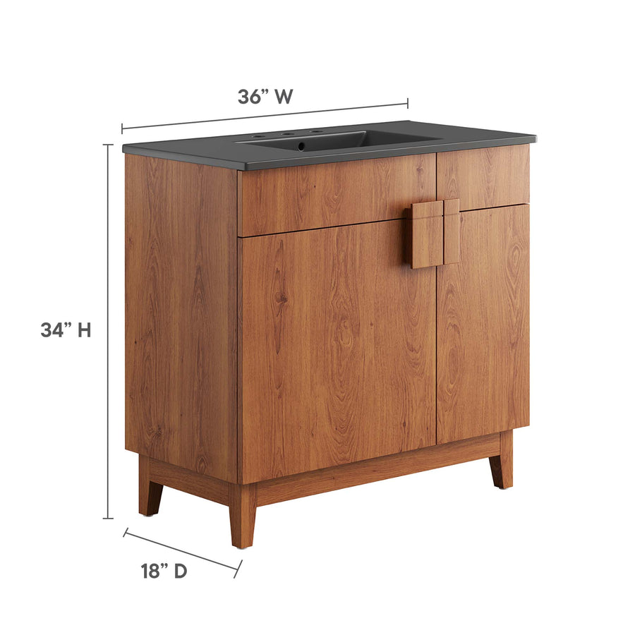 Summit 36" Bathroom Vanity in Black Walnut