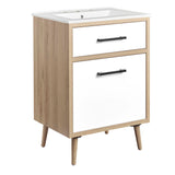 Crest 24" Bathroom Vanity in White Oak