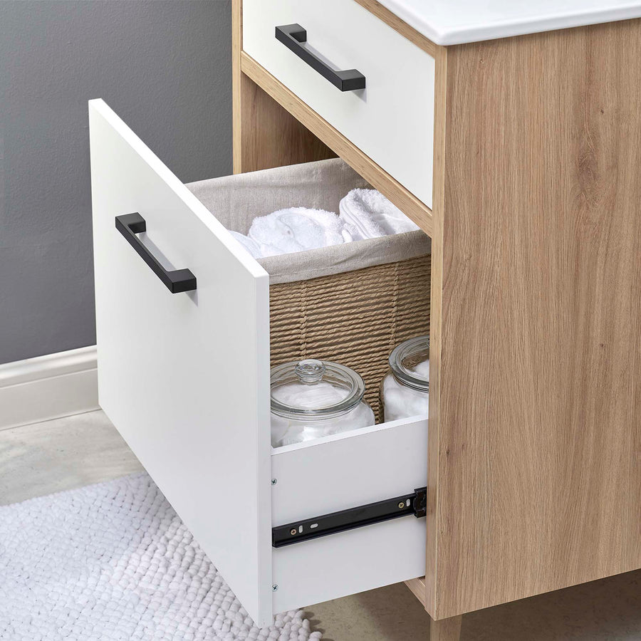 Crest 24" Bathroom Vanity in White Oak