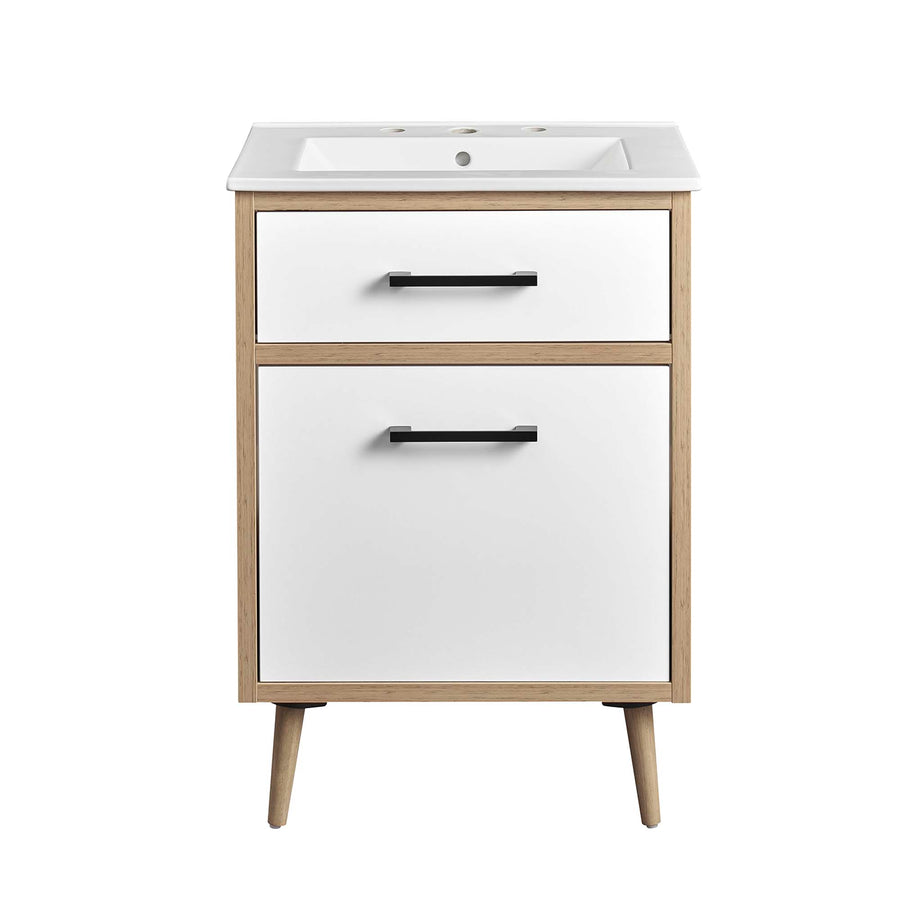Crest 24" Bathroom Vanity in White Oak