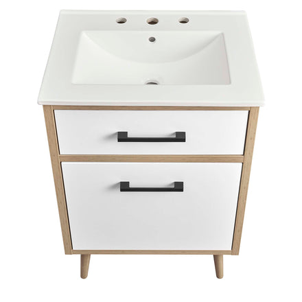 Maverick 24" Bathroom Vanity in White Oak