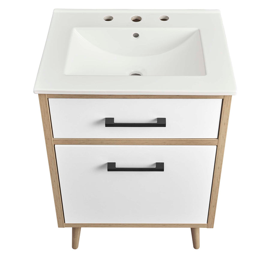 Crest 24" Bathroom Vanity in White Oak