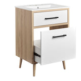 Crest 24" Bathroom Vanity in White Oak