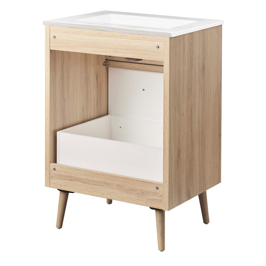 Crest 24" Bathroom Vanity in White Oak