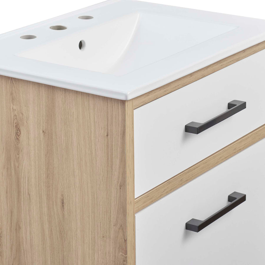 Crest 24" Bathroom Vanity in White Oak