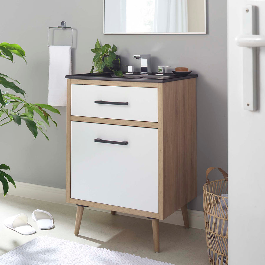 Crest 24" Bathroom Vanity in Black Oak