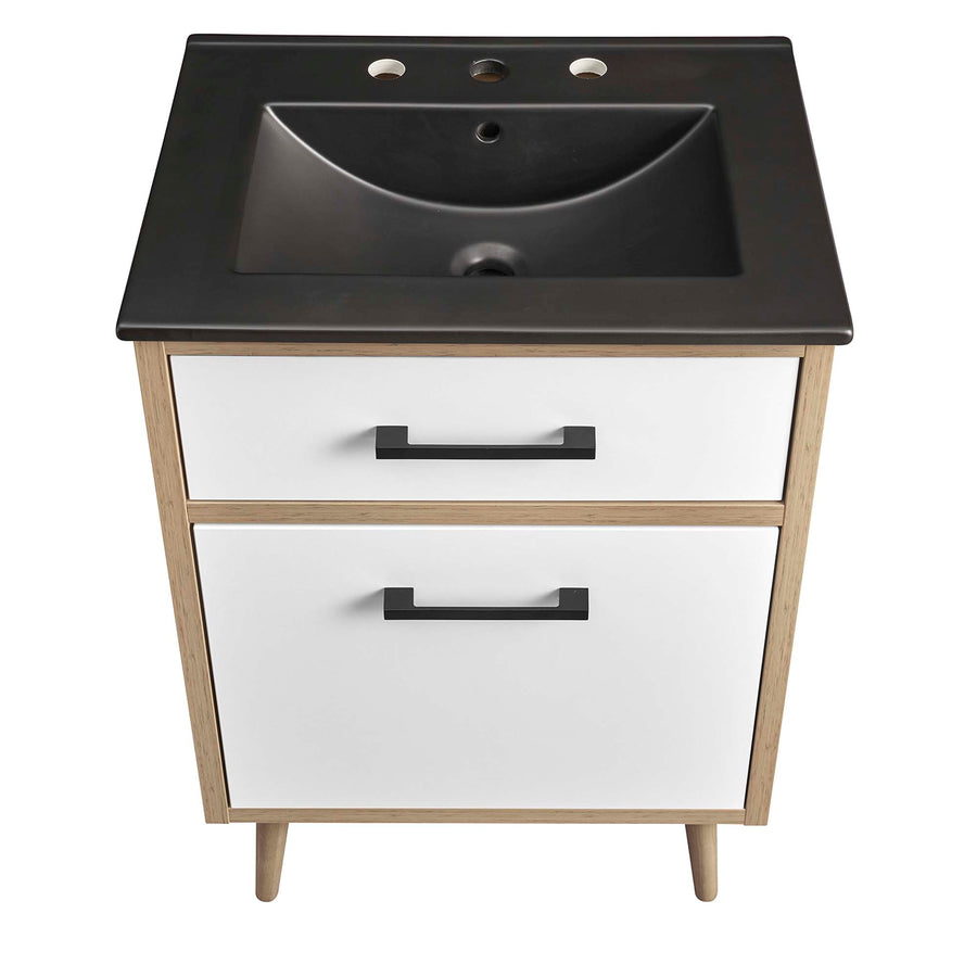Crest 24" Bathroom Vanity in Black Oak