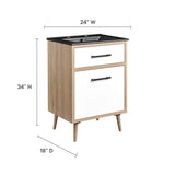 Crest 24" Bathroom Vanity in Black Oak
