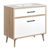 Crest 36" Bathroom Vanity in White Oak