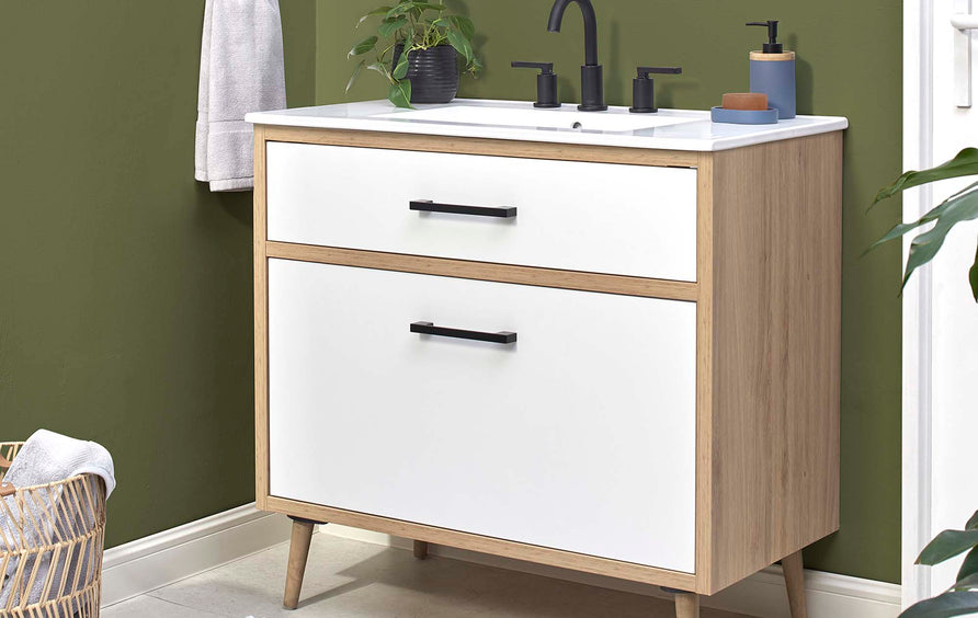 Crest 36" Bathroom Vanity in White Oak