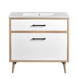 Crest 36" Bathroom Vanity in White Oak