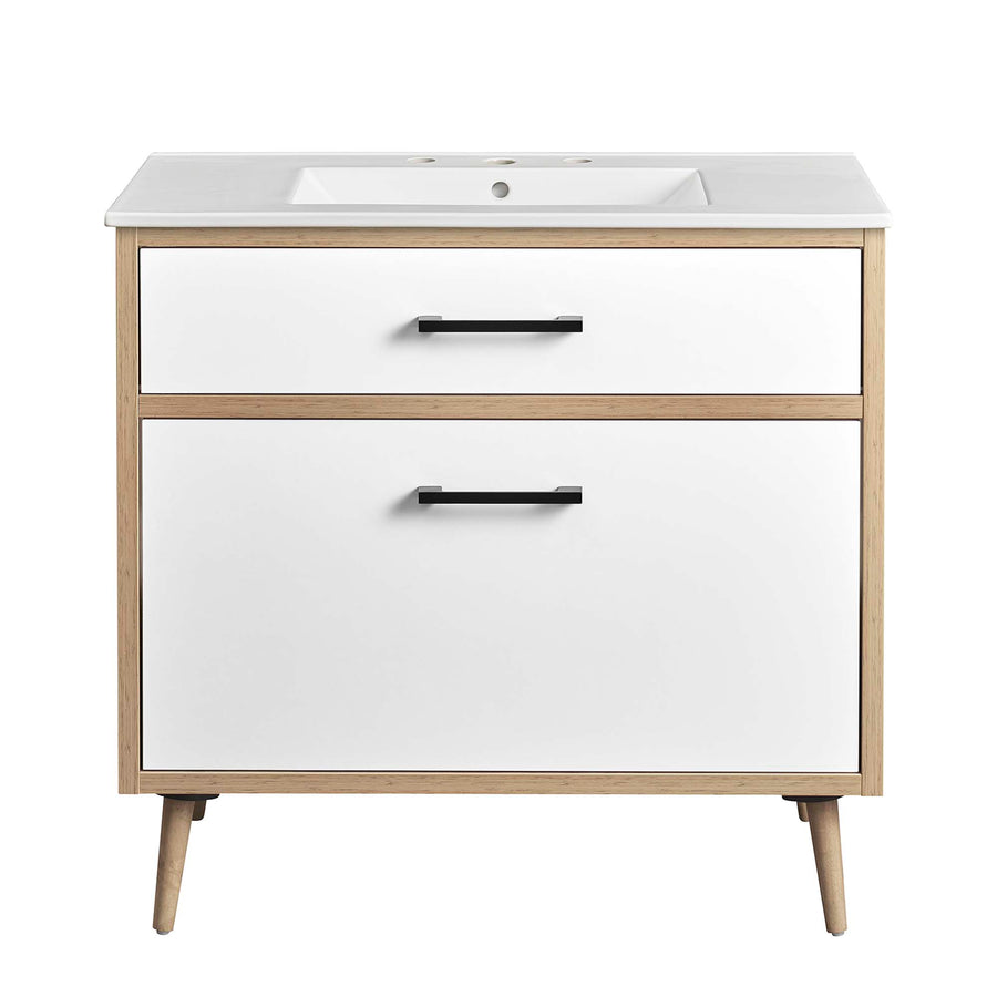 Crest 36" Bathroom Vanity in White Oak