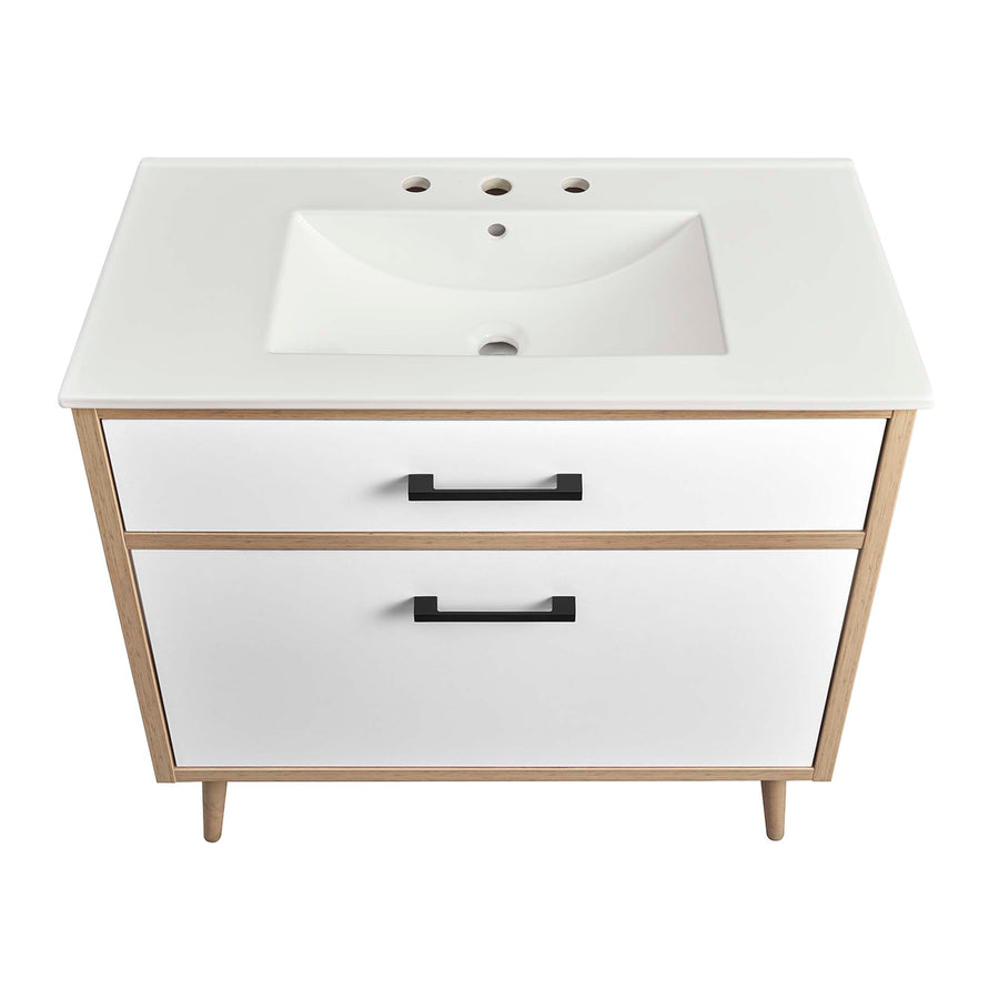 Crest 36" Bathroom Vanity in White Oak