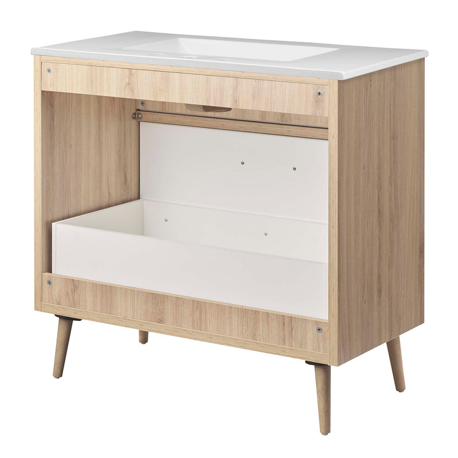 Crest 36" Bathroom Vanity in White Oak