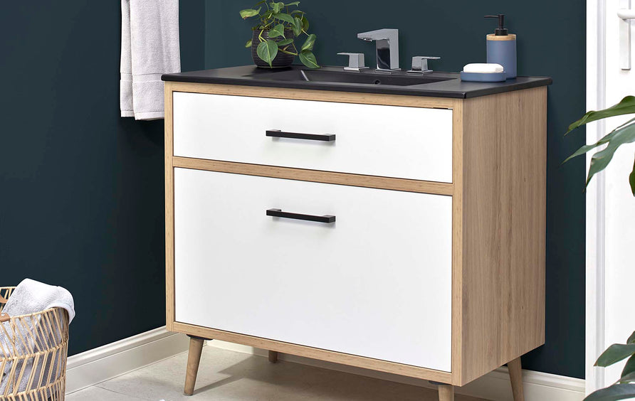 Crest 36" Bathroom Vanity in Black Oak
