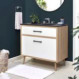 Crest 36" Bathroom Vanity in Black Oak