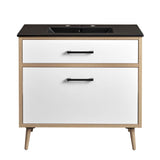 Crest 36" Bathroom Vanity in Black Oak