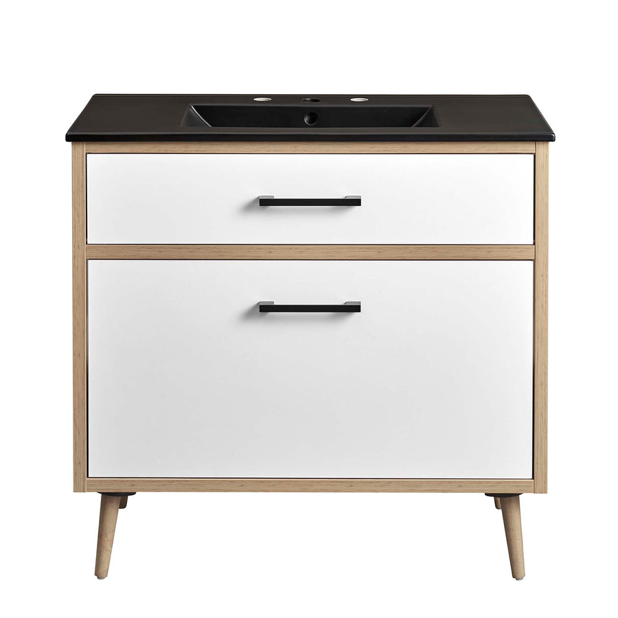Crest 36" Bathroom Vanity in Black Oak