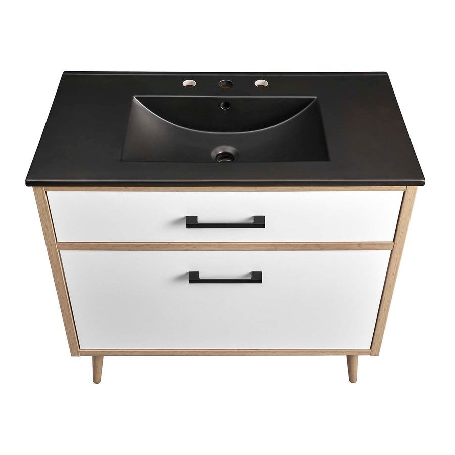 Crest 36" Bathroom Vanity in Black Oak