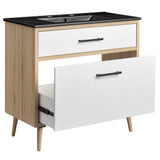 Crest 36" Bathroom Vanity in Black Oak