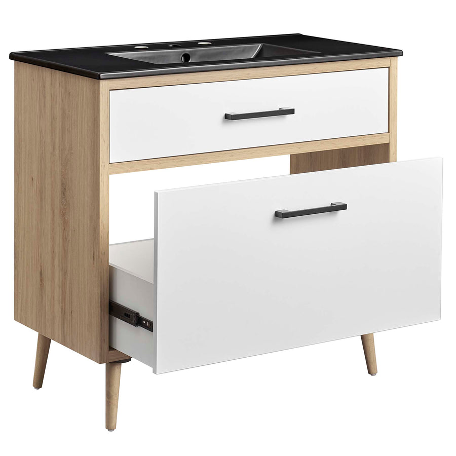 Crest 36" Bathroom Vanity in Black Oak