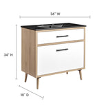 Crest 36" Bathroom Vanity in Black Oak
