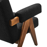 Sable Boucle Fabric Armchair in Black