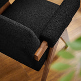 Sable Boucle Fabric Armchair in Black