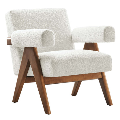 Lyra Boucle Fabric Armchair by Furniture For America