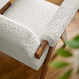 Sable Boucle Fabric Armchair in Ivory