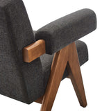 Sable Fabric Armchair in Dark Gray Fabric