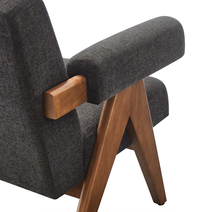 Sable Fabric Armchair in Dark Gray Fabric