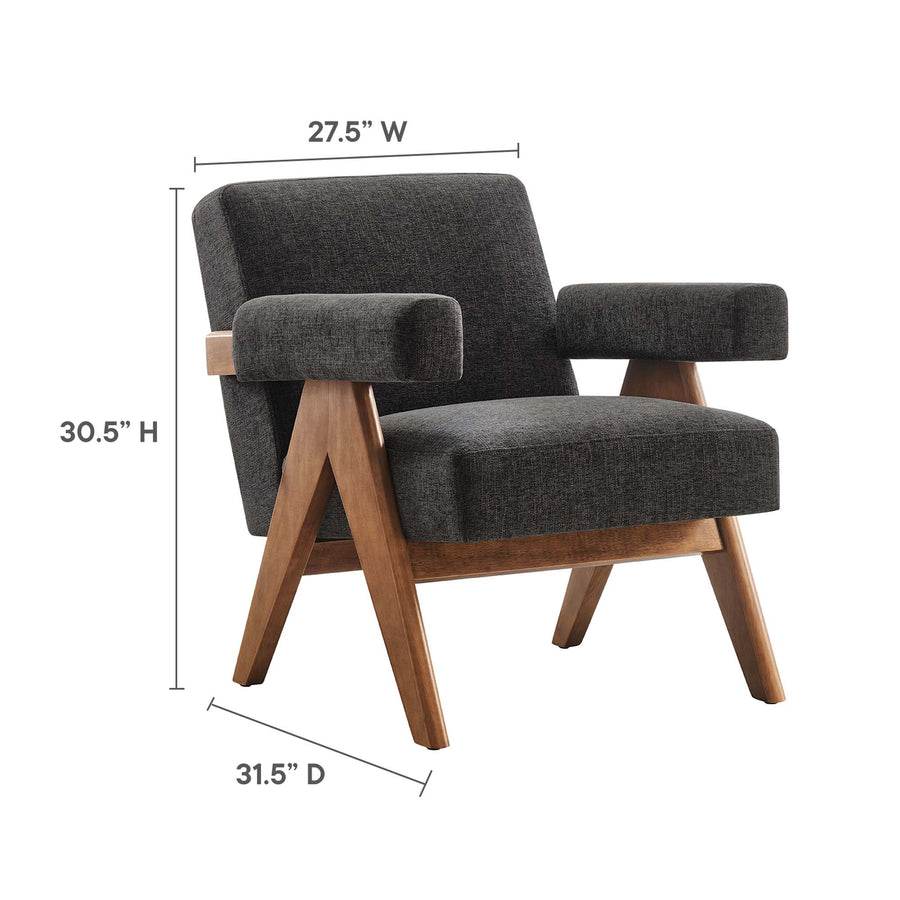 Sable Fabric Armchair in Dark Gray Fabric