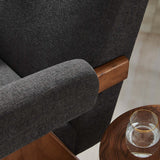 Sable Fabric Armchair in Dark Gray Fabric