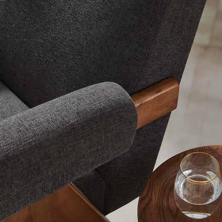 Lyra Fabric Armchair in Dark Gray Fabric