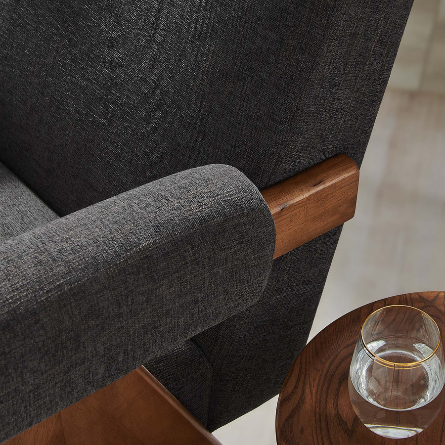 Sable Fabric Armchair in Dark Gray Fabric