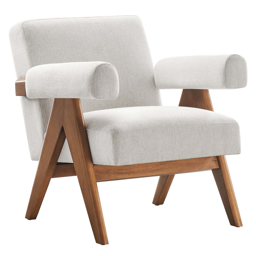 Sable Fabric Armchair in Ivory Fabric