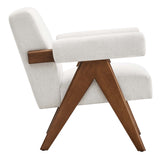 Sable Fabric Armchair in Ivory Fabric