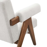 Sable Fabric Armchair in Ivory Fabric