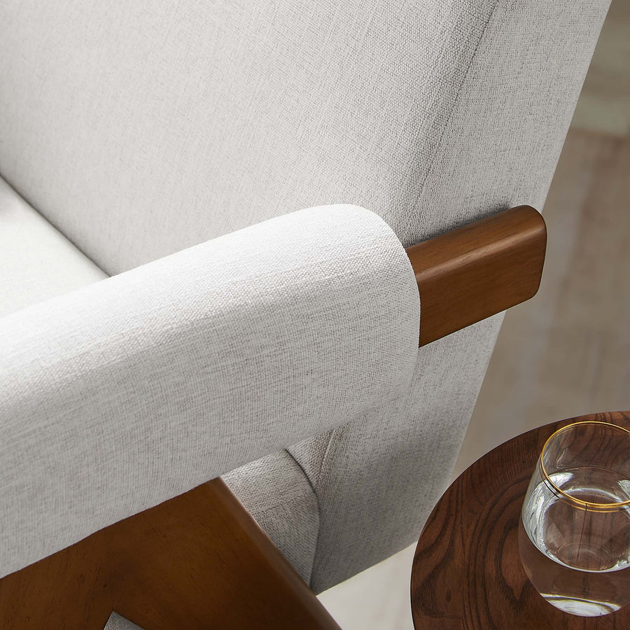 Sable Fabric Armchair in Ivory Fabric