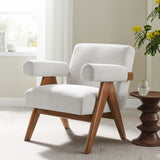Sable Fabric Armchair in Ivory Fabric