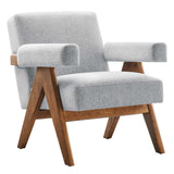 Sable Fabric Armchair in Light Gray Fabric