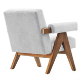 Sable Fabric Armchair in Light Gray Fabric
