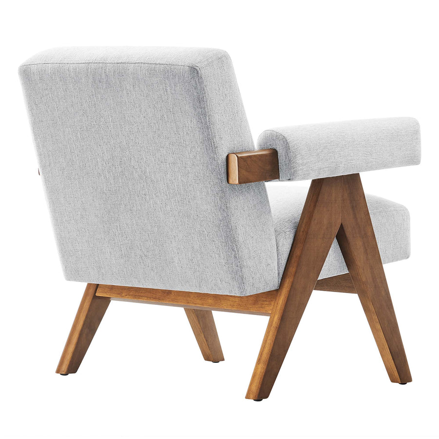 Sable Fabric Armchair in Light Gray Fabric