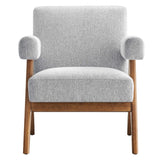 Sable Fabric Armchair in Light Gray Fabric