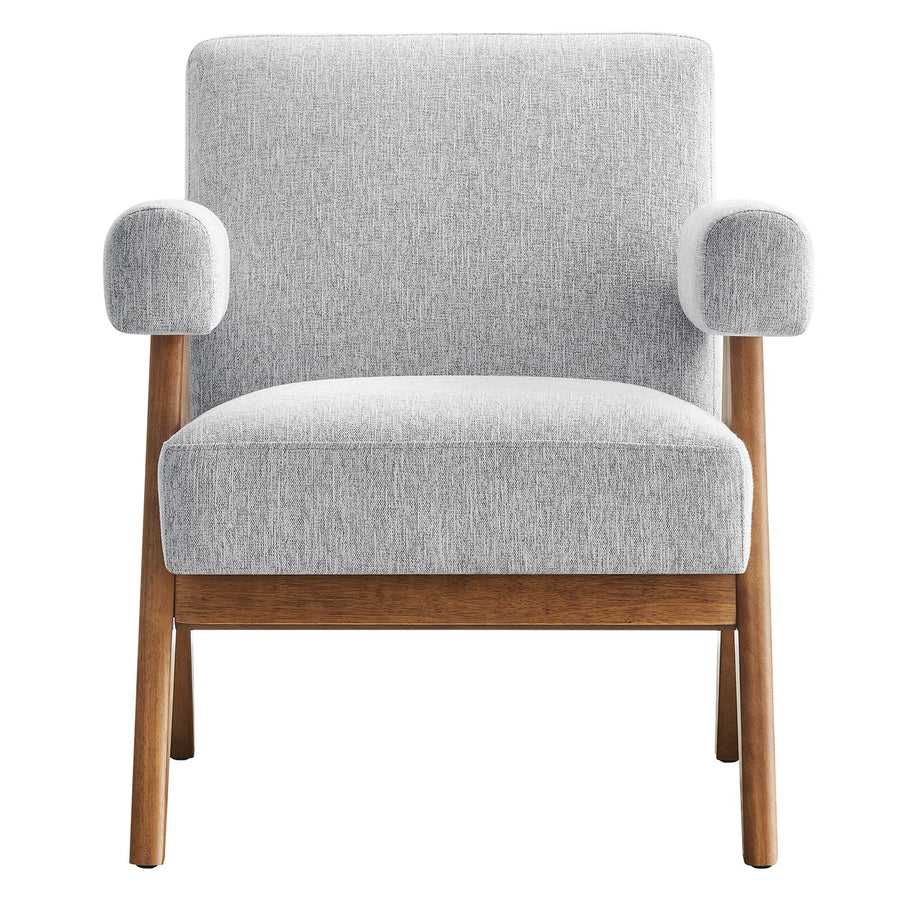Sable Fabric Armchair in Light Gray Fabric