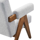 Sable Fabric Armchair in Light Gray Fabric
