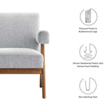 Sable Fabric Armchair in Light Gray Fabric