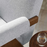 Sable Fabric Armchair in Light Gray Fabric
